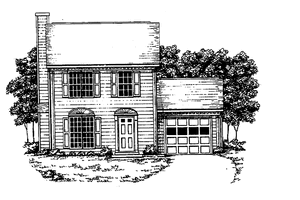 Colonial Exterior - Front Elevation Plan #30-219