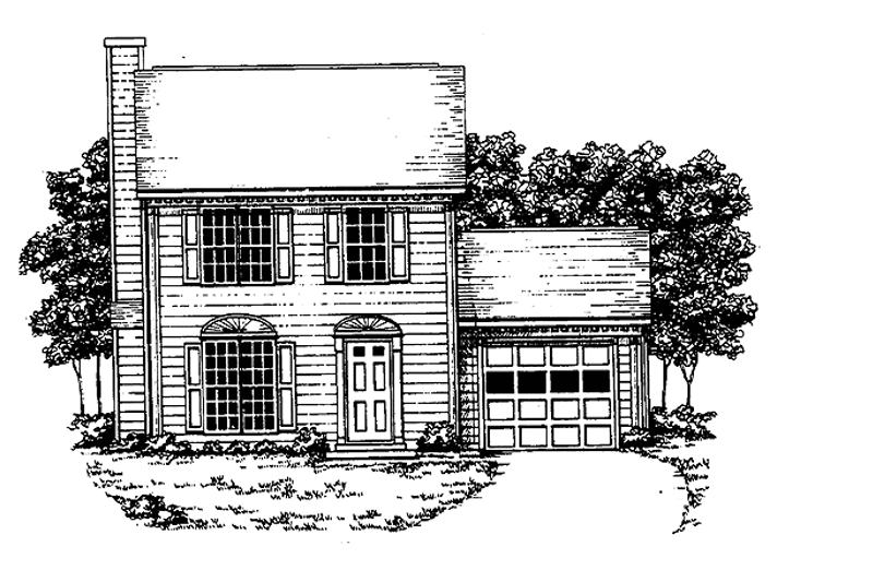 Colonial Style House Plan - 2 Beds 2.5 Baths 1212 Sq/Ft Plan #30-219