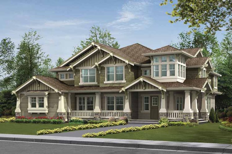House Blueprint - Craftsman Exterior - Front Elevation Plan #132-495