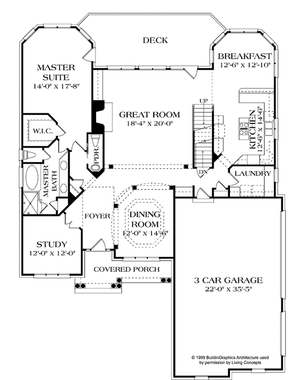 Home Plan - Traditional Floor Plan - Main Floor Plan #453-556
