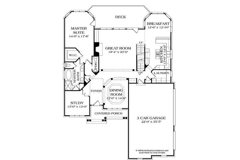 Dream House Plan - Floor Plan - Main Floor for Traditional House Plan #453-556 - 4 bed, 4.5 bath