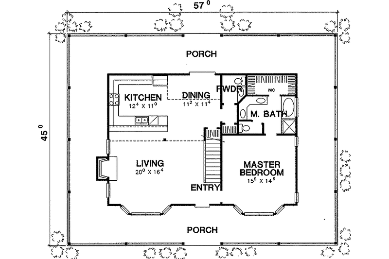 Architectural House Design - Floor Plan - Main Floor for Victorian House Plan #472-145 - 3 bed, 2.5 bath