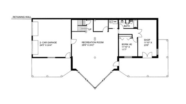 House Blueprint - Log Floor Plan - Lower Floor Plan #117-823