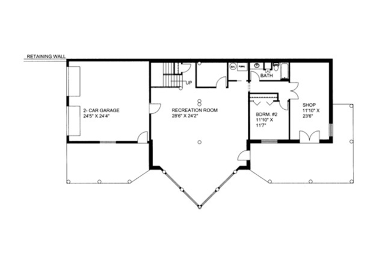 Dream House Plan - Floor Plan - Lower Floor for Log House Plan #117-823 - 2 bed, 3.5 bath