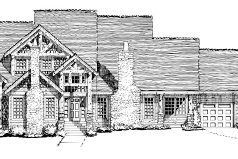 House Blueprint - Exterior - Front Elevation 4 for Craftsman House Plan #942-12 - 3 bed, 2.5 bath