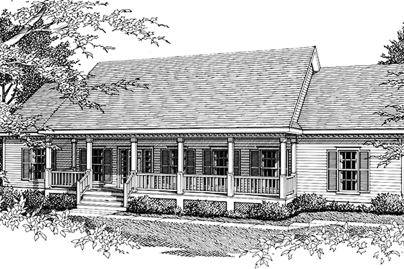 Architectural House Design - Country Exterior - Front Elevation Plan #1037-45