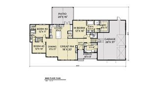 Floor Plan - Main Floor for Farmhouse House Plan #1070-31 - 3 bed, 2.5 bath