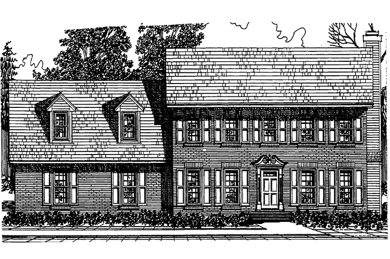 Home Plan - Exterior - Front Elevation 3 for Colonial House Plan #30-275 - 4 bed, 2.5 bath