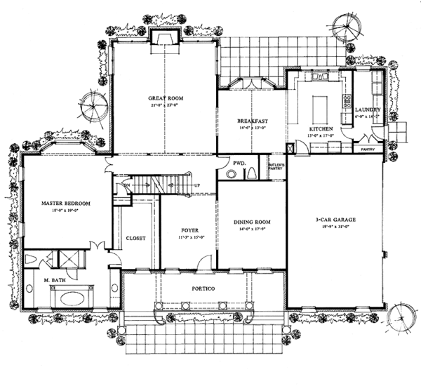 House Plan Design - Classical Floor Plan - Main Floor Plan #429-138