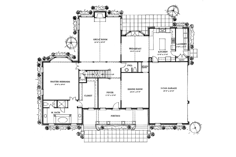 Home Plan - Floor Plan - Main Floor for Classical House Plan #429-138 - 3 bed, 3.5 bath