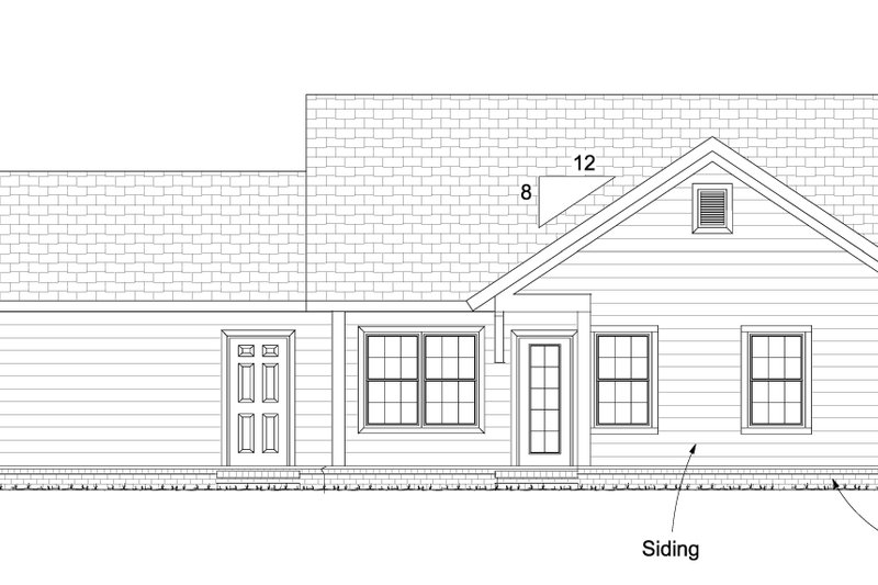 Dream House Plan - Exterior - Rear Elevation for Cottage House Plan #513-2091 - 3 bed, 2 bath