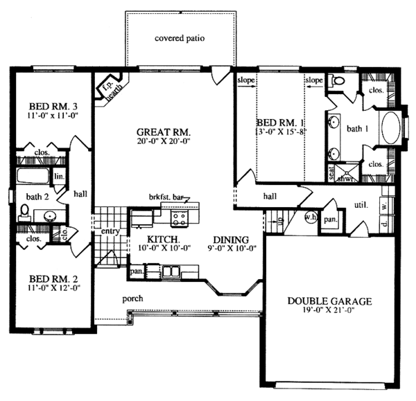 House Design - Country Floor Plan - Main Floor Plan #42-484