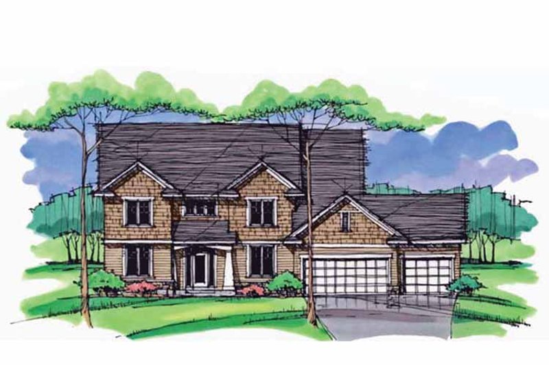 Home Plan - Exterior - Front Elevation 3 for Colonial House Plan #51-1007 - 4 bed, 2.5 bath