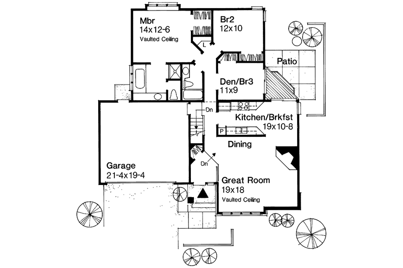Home Plan - Floor Plan - Main Floor for Traditional House Plan #320-1503 - 3 bed, 2 bath