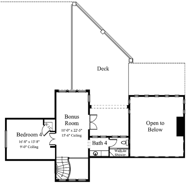 House Blueprint - Mediterranean Floor Plan - Upper Floor Plan #930-34