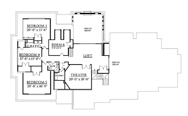 Architectural House Design - European Floor Plan - Upper Floor Plan #937-21
