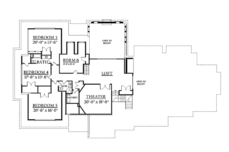 Home Plan - Floor Plan - Upper Floor for European House Plan #937-21 - 5 bed, 4.5 bath