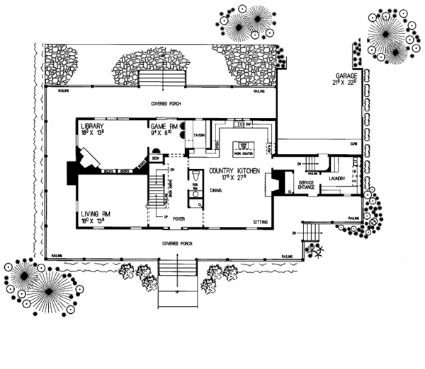 House Blueprint - Country Floor Plan - Main Floor Plan #72-899