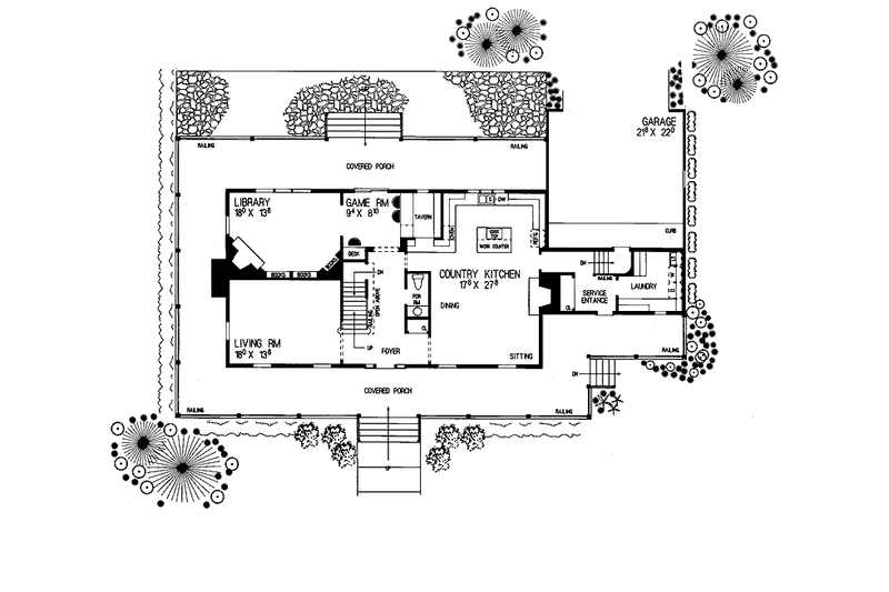 Home Plan - Floor Plan - Main Floor for Country House Plan #72-899 - 4 bed, 3.5 bath