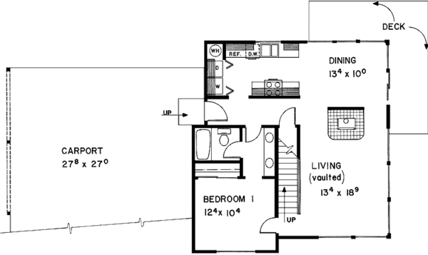 Architectural House Design - Contemporary Floor Plan - Main Floor Plan #60-884