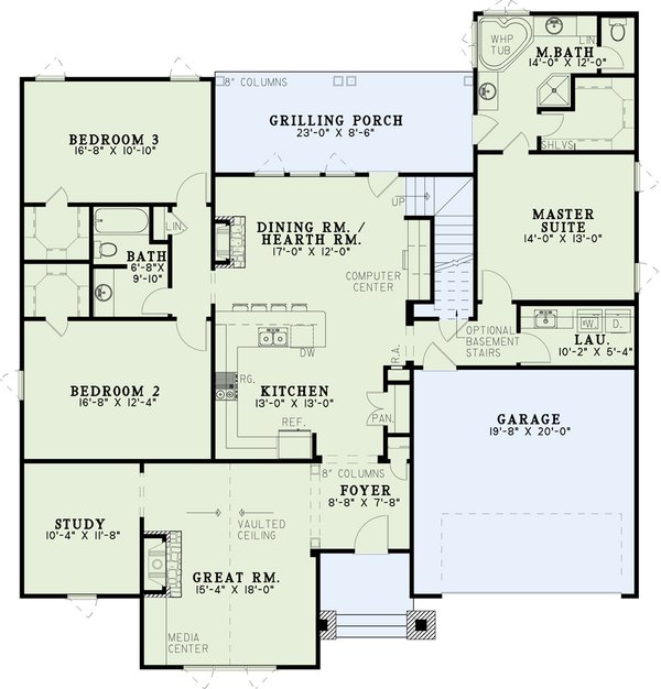 Home Plan - European Floor Plan - Main Floor Plan #17-2257
