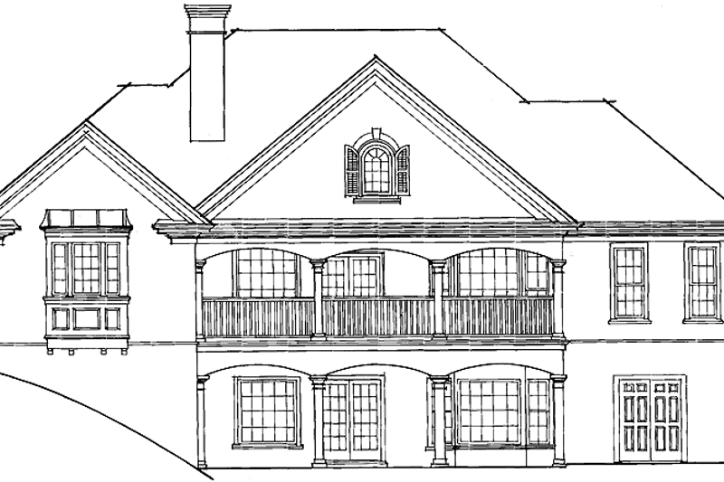 Home Plan - Exterior - Rear Elevation for Country House Plan #429-221 - 3 bed, 3 bath