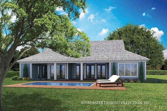 Exterior - Rear Elevation for Country House Plan #930-467 - 3 bed, 3.5 bath