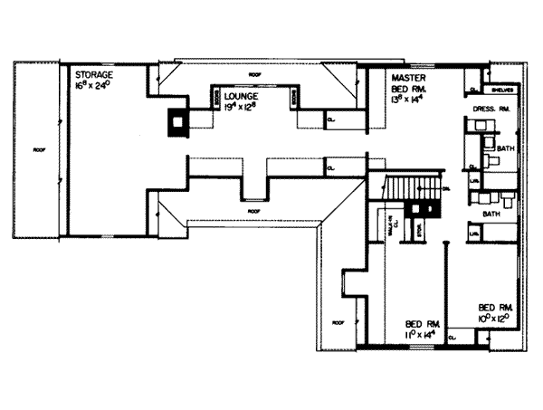 House Design - Traditional Floor Plan - Upper Floor Plan #72-201