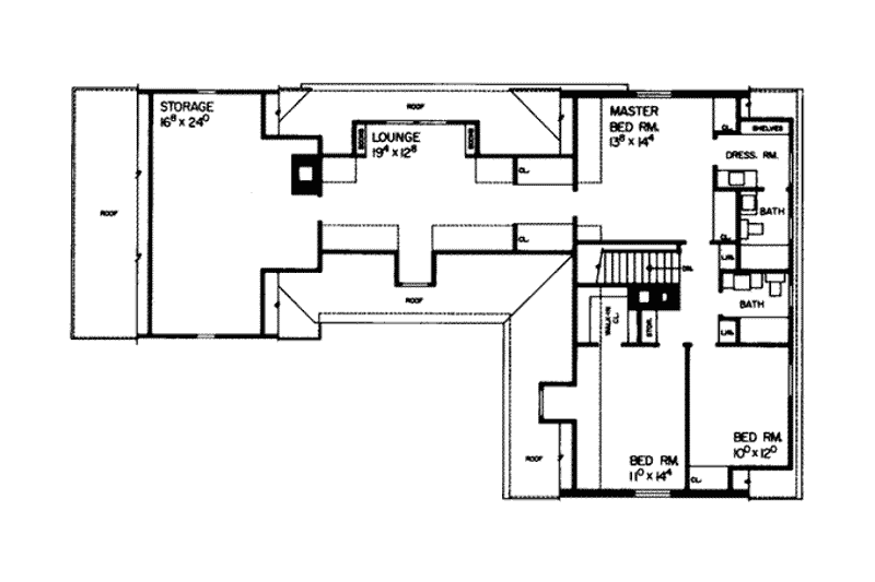 Home Plan - Floor Plan - Upper Floor for Traditional House Plan #72-201 - 4 bed, 3 bath