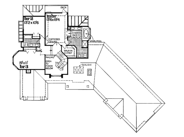 House Plan Design - Contemporary Floor Plan - Upper Floor Plan #47-749