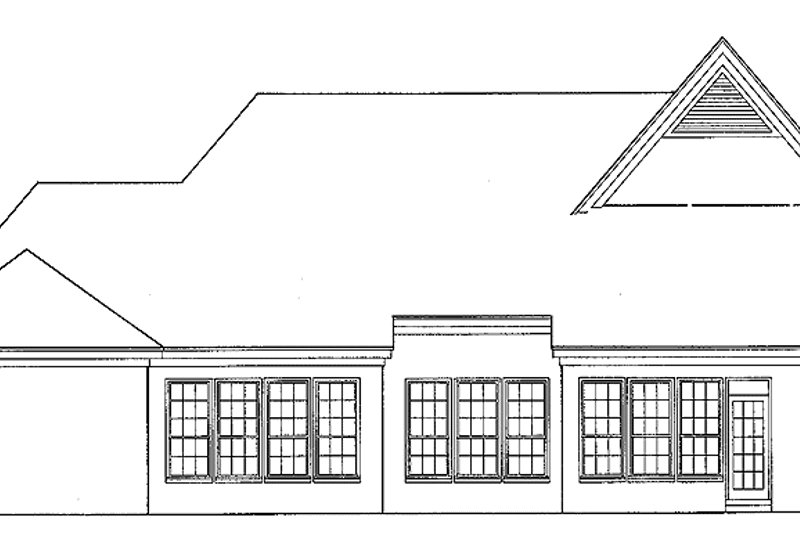 Architectural House Design - Exterior - Rear Elevation for Traditional House Plan #952-18 - 4 bed, 2.5 bath