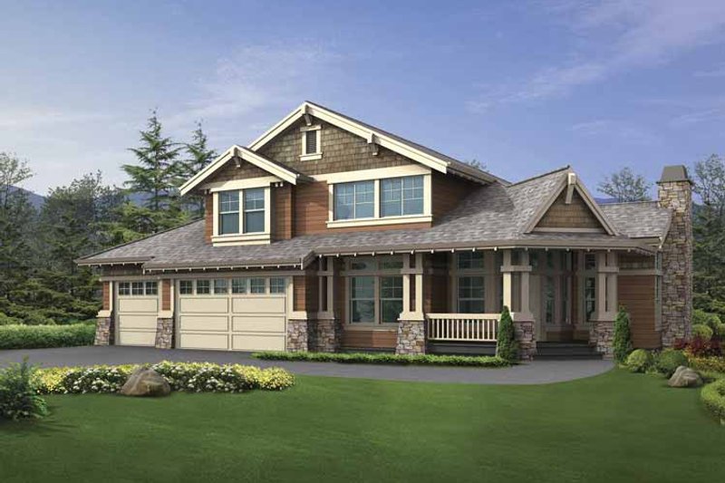 Architectural House Design - Craftsman Exterior - Front Elevation Plan #132-392