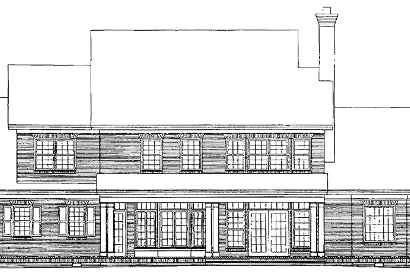 Home Plan - Exterior - Rear Elevation for Colonial House Plan #929-276 - 3 bed, 2.5 bath