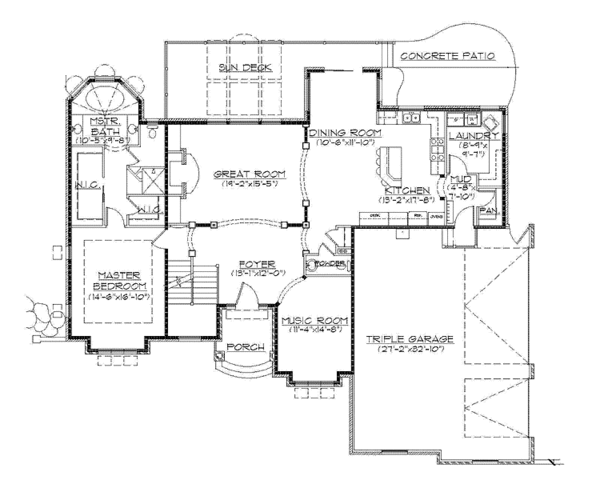 Architectural House Design - Country Floor Plan - Main Floor Plan #945-67