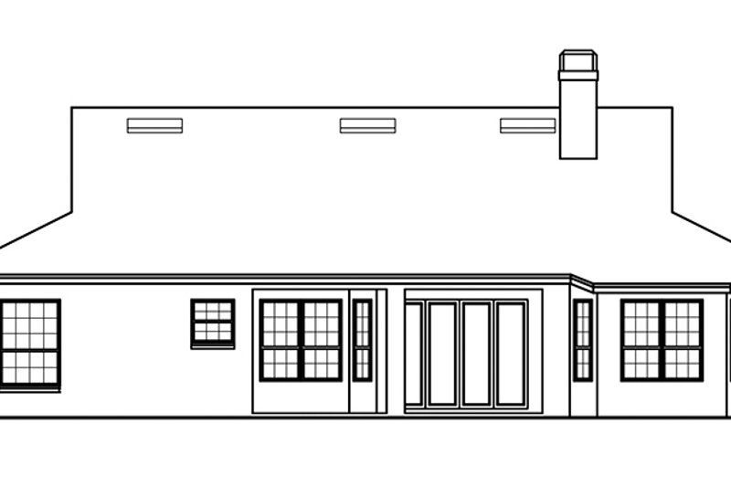 Home Plan - Exterior - Rear Elevation for Mediterranean House Plan #999-29 - 3 bed, 2 bath