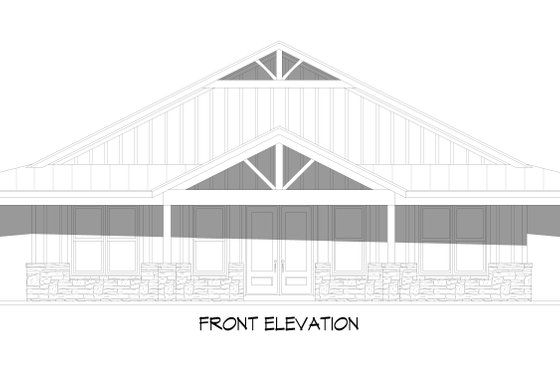 Exterior - Front Elevation 3 for Barndominium House Plan #932-1141 - 4 bed, 3 bath
