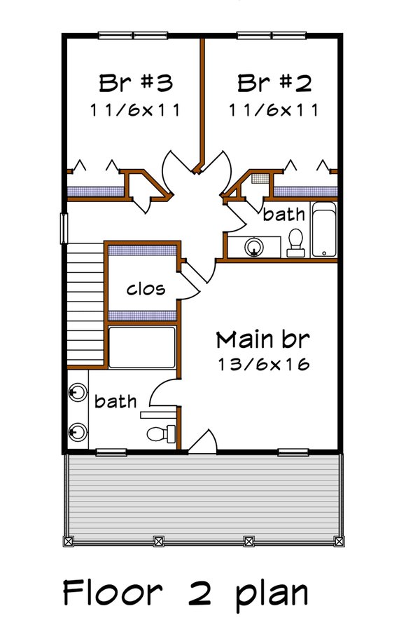 House Plan Design - Craftsman Floor Plan - Upper Floor Plan #79-267