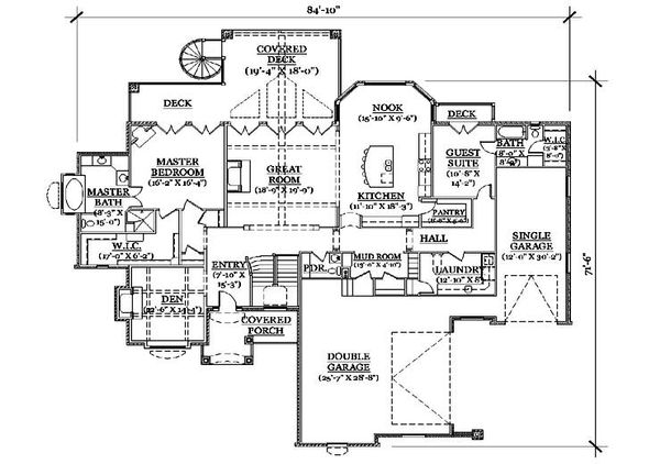 Architectural House Design - European Floor Plan - Main Floor Plan #5-316