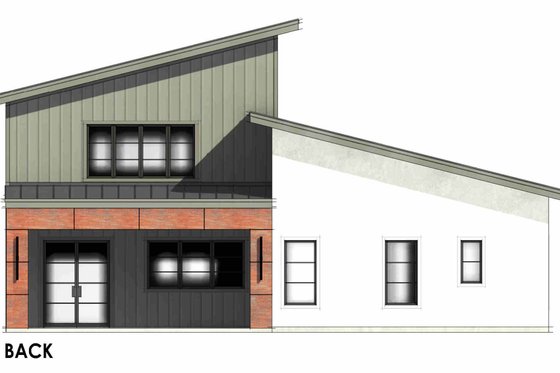 Exterior - Rear Elevation 1 for Modern House Plan #1096-178 - 4 bed, 3.5 bath