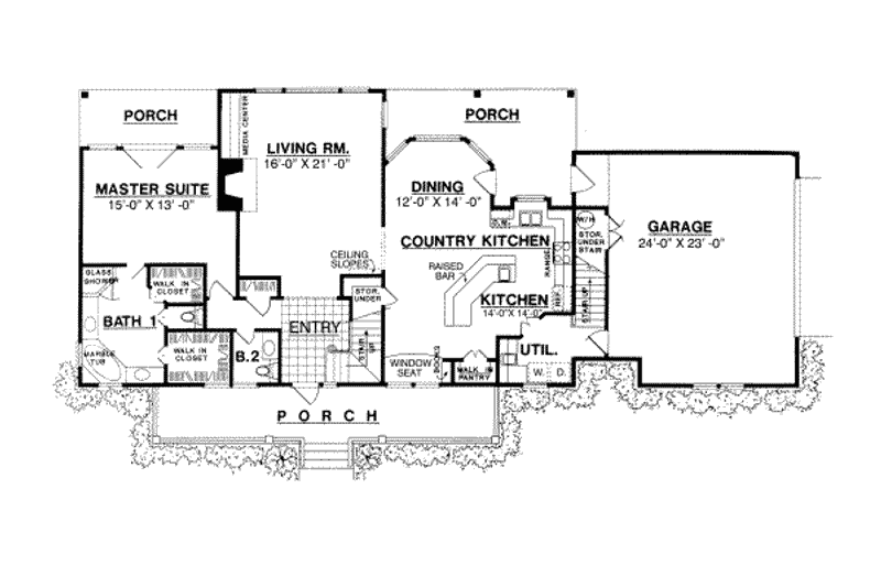 Home Plan - Floor Plan - Main Floor for Country House Plan #40-180 - 3 bed, 3 bath
