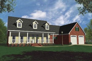 Country Exterior - Front Elevation Plan #21-105