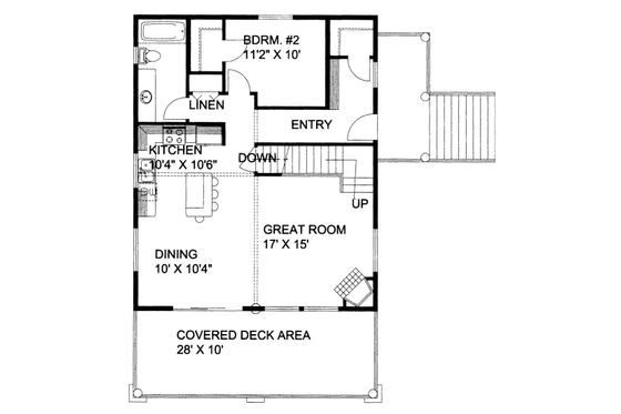 Floor Plan - Main Floor for Bungalow House Plan #117-697 - 3 bed, 3 bath