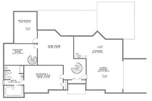 Floor Plan - Lower Floor for European House Plan #17-1155 - 4 bed, 4 bath