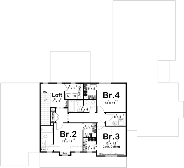 Dream House Plan - Farmhouse Floor Plan - Upper Floor Plan #455-680