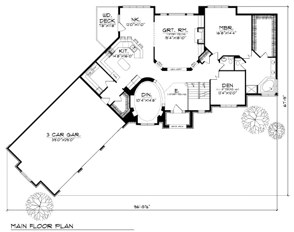 House Plan Design - European Floor Plan - Main Floor Plan #70-495