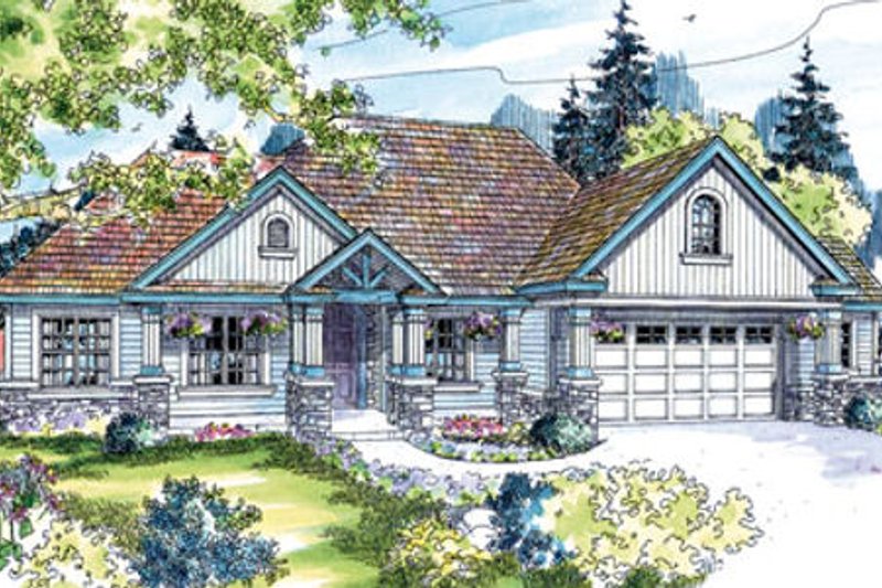 Architectural House Design - Craftsman Exterior - Front Elevation Plan #124-643