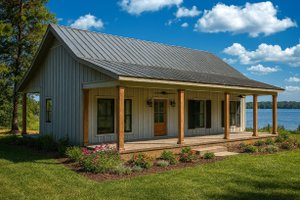Cottage Exterior - Front Elevation Plan #44-298