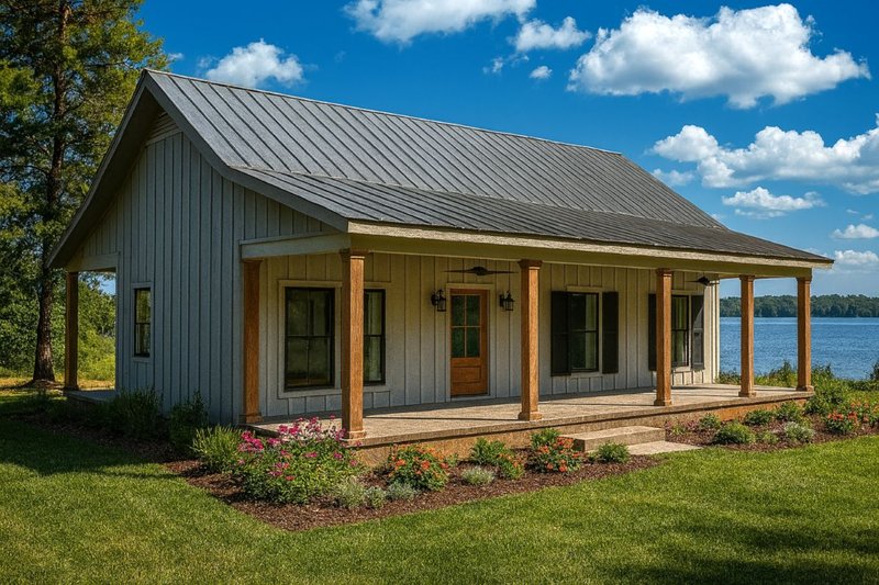 House Blueprint - Cottage Exterior - Front Elevation Plan #44-298