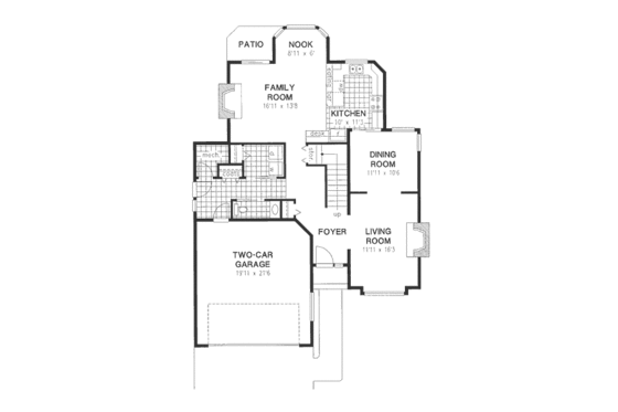 Floor Plan - Main Floor for Traditional House Plan #18-8950 - 3 bed, 2.5 bath