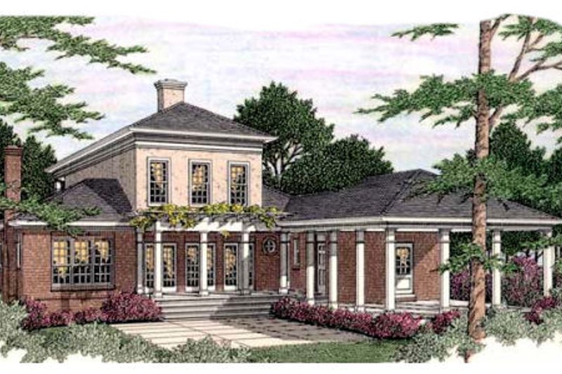 House Blueprint - Exterior - Rear Elevation for Southern House Plan #406-297 - 3 bed, 2.5 bath